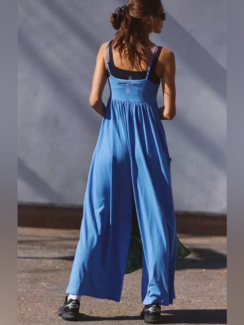 NWT FREE PEOPLE MOVEMENT HOT SHOT STRAPPY ONESIE JUMPSUIT LIGHT COBALT - Picture 2 of 4